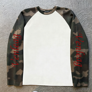 T-shirt Termica da Uomo Personalizzata a Maniche <span class=keywords><strong>Lunghe</strong></span> in Waffle Pesante 300g, Camouflage Casual, Traspirante ed Eco-Friendly - Product Image 1