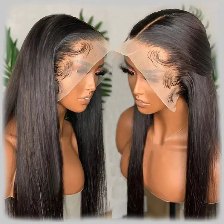 Fornecedor de cabelo virgem perucas para mulheres, perucas de cabelo humano natural, atacado, perucas de cabelo alinhadas com cutícula, renda frontal