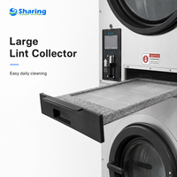 Mesin Cuci dan Pengering Tumpuk Komersial 12kg 15kg 20kg yang Dioperasikan dengan Koin untuk Laundry