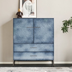 Modern Luxury Wood Farmhouse Home Bar Living Room Display Side Cabinet <strong>Blue</strong> High-End 1.1 Meter <strong>Sideboard</strong> - Product Image 1