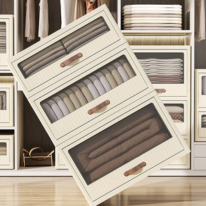 Chine Vente en gros Grande Capacité Enfants Adolescents Maison Blanche <span class=keywords><strong>Tiroirs</strong></span> Boîte Bacs de Luxe Anti-poussière Plastique Pliable Pliable OEM - Product Image 3