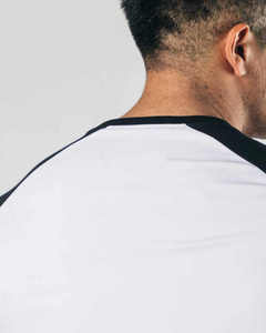 เสื้อยืดแขน3/4สำหรับเล่นกีฬาฟิตเนสเสื้อยืดพิมพ์ลายสกรีนโลโก้ของผู้ชาย - Product Image 5