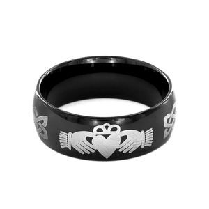 Eire Irlande <span class=keywords><strong>Bague</strong></span> <span class=keywords><strong>Claddagh</strong></span> en or Bijou Acier Chaîne en or inoxydable 18 carats <span class=keywords><strong>Bague</strong></span> personnalisée Fabricant <span class=keywords><strong>Bague</strong></span> noire pour <span class=keywords><strong>homme</strong></span> - Product Image 1