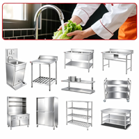 Équipement de restaurant, cuisinière à gaz, four à pizza, table de préparation, machine à glaçons, équipement de cuisine commerciale tout-en-un pour restaurant