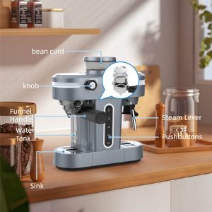 Cafetera Espresso Semiautomática con Molinillo de Granos Integrado para Uso en Casa y Oficina - Product Image 6