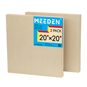 MEEDEN未完成的木质帆布板: 3/4 “深20x20” 木质帆布板包，2个空白摇篮木质艺术板用于绘画 - Product Image 1