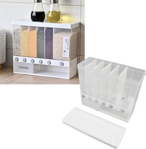 Contenedor de Alimentos Rectangular de 5 Compartimentos, Apto para Microondas, Ecológico, de PP, Dispensador de Cereales, Capacidad de Carga de 6-10L, 10kg, en Tendencia - Product Image 2