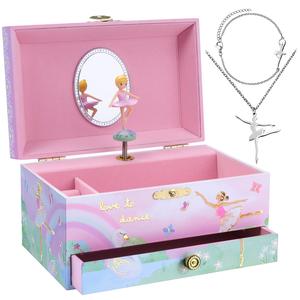 Sonmelix - Caja <span class=keywords><strong>Musical</strong></span> de Almacenamiento de Joyas con Lámina Dorada, Estilo Coreano, Material de Cartón, Música Personalizada para Niñas - Product Image 1