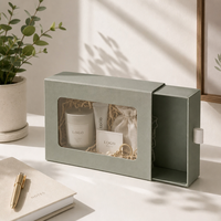 Scatola a Cassetto in Cartone Ondulato Kraft per Macaron con Logo Personalizzato e Finestra, Scatola Regalo Pieghevole Ecologica per Confezioni Cosmetiche