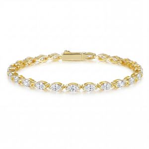 Women's 925 <b>Silver</b> <b>Solid</b> Sterling <b>Silver</b> Moissanite Twist Tennis <b>Bracelet</b> Women Daily Wedding And Gift Jewelry - Product Image 2