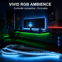 Bande lumineuse LED RGB haute densité 3838 SMD 240 LED/m 16W/m IP68 Wi-Fi/ Intérieur/Extérieur Certifiée CE RoHS ETL Garantie 3 ans