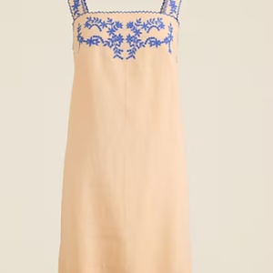 Vestido Casual de Lino y Algodón para Mujer, de Alta Calidad OEM, Transpirable, Ecológico, con Diseño de Bordado Floral Natural, Método de Tejido - Product Image 2