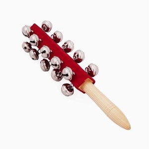 Instrumento de Percusión Orff al por Mayor, 21 Campanas, Sonajero de Madera con Campanas de Terciopelo Rojo para Niños - Product Image 1