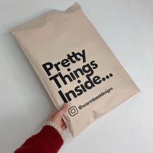 Logotipo personalizado impreso Poly Post Mailer impermeable melocotón Nude Beige Polymailer bolsas de envío pequeños negocios mensajeros uso exprés - Product Image 3