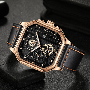 Nouvelle montre carrée pour homme, montre suisse tendance, cadran double couche, montre à quartz élégante, style polyvalent pour homme - Product Image 5