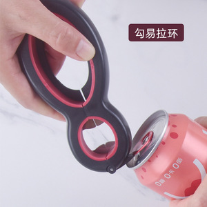 Ouvre-boîte et ouvre-bouteille multifonctionnel en plastique épaissi avec anneau de traction facile pour canettes et bouteilles - Product Image 1