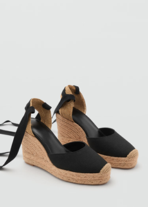 Thời trang ESPADRILLE <span class=keywords><strong>Wedge</strong></span> Sandal cho phụ nữ, mắt cá chân Tie-up đóng ngón chân giày, giản dị mùa hè bên nền tảng gót - Product Image 3