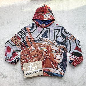 Anime Woven Tapestry <strong>Hoodie</strong> Blanket Tapestry Anime Cartoon Rugs Men's Heavyweight Cotton Trendy Unlined Hoodies - Product Image 2