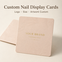 Cartes de présentation d'ongles personnalisées, cartes en carton épais avec feuille d'or gaufrée pour l'emballage de vente au détail de faux ongles faits main