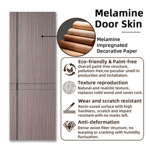 <span class=keywords><strong>Porte</strong></span> intérieure en bois traditionnelle, construction en panneaux de mélamine, finition imperméable, ouverture latérale pour une utilisation multi-chambres, garantie de 3 ans - Product Image 4