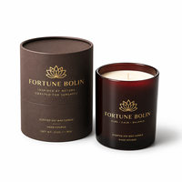 Bougie parfumée en cire de soja en pot de verre réutilisable, série marron, purificateur d'air, coffret cadeau écologique personnalisé