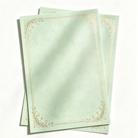 Feuille d'impression élégante à quatre coins avec estampage à chaud floral pour boîte cadeau et papier à lettres assorti