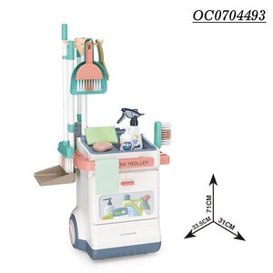 Maison en plastique <span class=keywords><strong>ménage</strong></span> faire semblant <span class=keywords><strong>de</strong></span> jouer chariot <span class=keywords><strong>de</strong></span> nettoyage ensemble <span class=keywords><strong>de</strong></span> jouets pour enfants - Product Image 5
