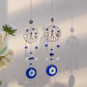 Nouvel attrape-soleil en cristal métallique en forme d'arbre de vie, œil de démon, ornement suspendu, lumière, ombre, carillon éolien, décoration de jardin pastorale arc-en-ciel - Product Image 1
