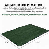 Tapis de sol d'urgence en aluminium et PE pour extérieur, couverture de survie thermique isolante et anti-UV 150x210cm, équipement d'hiver