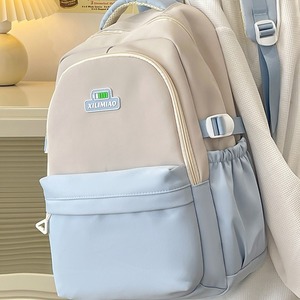 XILIMIAO Student <b>Backpack</b> 15 Inches Color Blocking <b>Large</b> Capacity <b>School</b> Education Unisex - Product Image 1