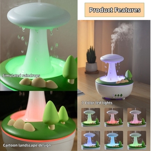 Diffuseur d'arômes Paysage Forêt Tropicale Vente en Gros Usine Humidificateur Ultrasonique Gouttes <span class=keywords><strong>de</strong></span> <span class=keywords><strong>Pluie</strong></span> 280ml avec Télécommande - Product Image 4