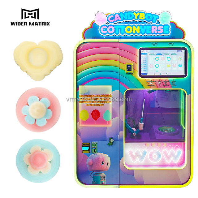 Intelligent Cotton Candy Machine Maker Commercial Fully Automatic Candy Floss Machine with Credit Card Payment System