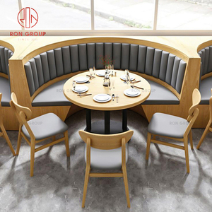 Conjunto de Mesa y Sillas Curvas Minimalistas de Madera Maciza con Tapicería de Cuero <span class=keywords><strong>para</strong></span> Cafetería, Hotel, <span class=keywords><strong>Muebles</strong></span> Comerciales - Product Image 5