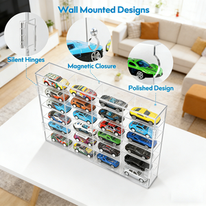 Vitrina Acrílica en Oferta con Puerta Antipolvo, Perfecta para Exhibir y Proteger Autos de Juguete a Escala - Product Image 4