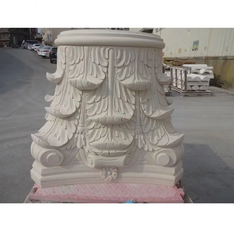 Columna de Piedra de diseño de Pilar romano, piedra caliza blanca de Turquía