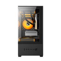 ESGAMING Factory Tempered Glass Computer Tower Case Gaming Atx Pc Case M-ATX ITX Desktop Mid Tower Pc Case With Power Supply