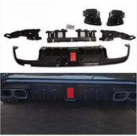 Diffuseur W205 ABS Diffuseur de pare-chocs arrière Noir Becquet arrière avec embouts d'échappement pour Mercedes Benz Classe C W205 2015-2021 Sport