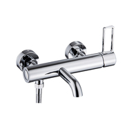Robinet de baignoire mural en cuivre, mitigeur de douche, eau froide et chaude, accessoire de salle de bain