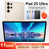 Tablette PC Android 14.0 Pad 25 Ultra Neuve 11 Pouces Octa Core 1.2GHz IPS Capacitive USB Type-C MTK 5G Professionnelle 16 Go