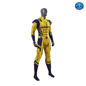 Disfraz <span class=keywords><strong>de</strong></span> Halloween <span class=keywords><strong>de</strong></span> Película para Hombre Superhéroe James Howlett Cosplay Traje <span class=keywords><strong>de</strong></span> <span class=keywords><strong>Wolverine</strong></span> Enterizo Amarillo - Product Image 3