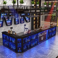 Comptoir de bar créatif, comptoir de restaurant, grill, billard, style industriel, bureau d'accueil d'angle, sur mesure, marque JINXIN