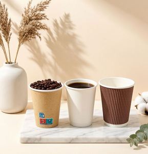 Gobelets en papier jetables de 7oz, 8oz, 12oz, différents types, sur mesure, à paroi simple, pour café, gobelets épais pour distributeurs automatiques de café - Product Image 1