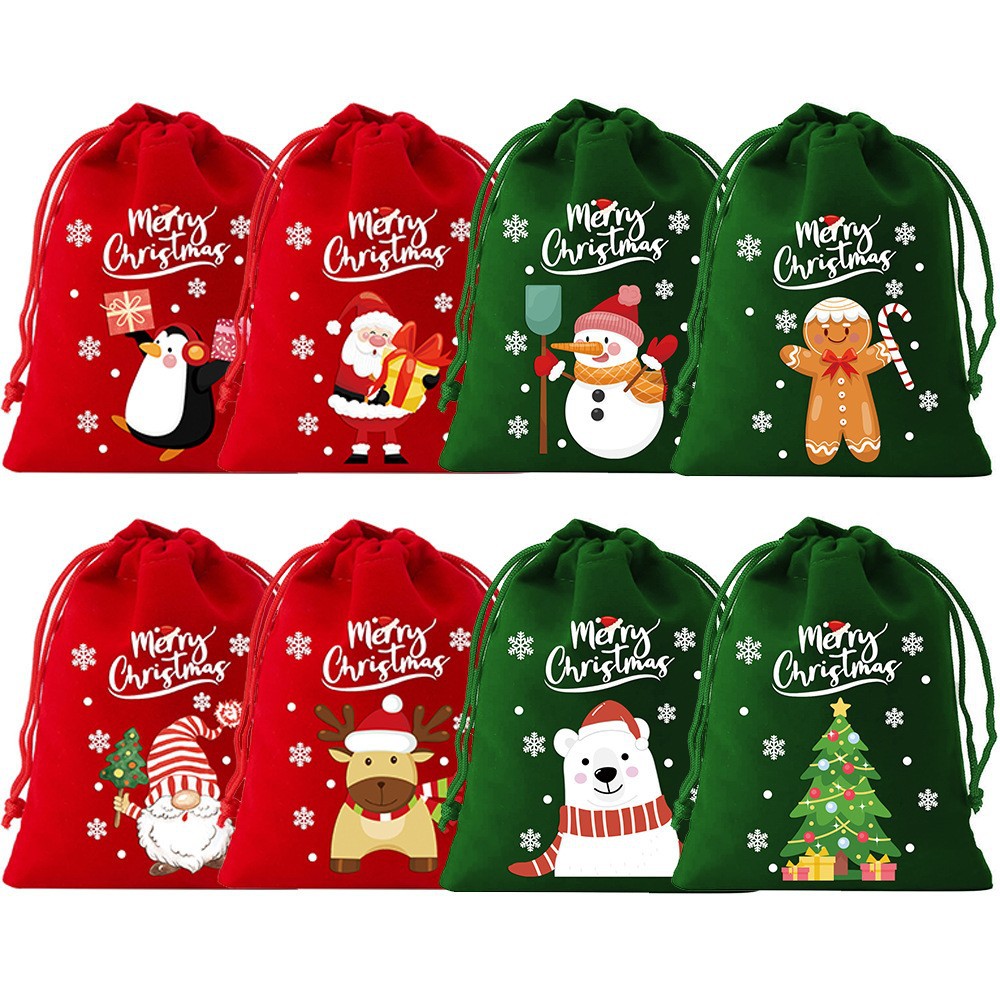 Christmas velvet cloth 8 pack-1012cm