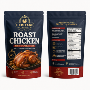Bolsas <span class=keywords><strong>de</strong></span> Plástico con Cierre para Comida para Llevar, Aptas para Microondas, Impresas Personalizadas, para Pollo Asado en Rostizador - Product Image 1