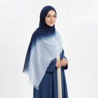 Hijab en rayonne froissée dégradé ombré, écharpe bicolore froissée en rayonne pour femmes musulmanes