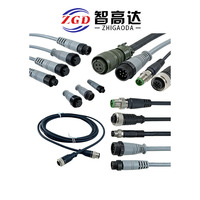 Cable de Control de Servomotor Impermeable, Conector M16 M12 de 4 Pines, Conector Circular de Aviación Negro Premoldeado de PVC Sin Blindaje
