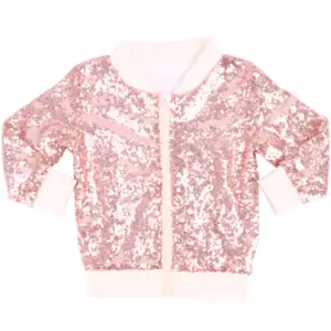 Veste à paillettes Veste universitaire arc-en-ciel à la mode pour filles Veste zippée rentable