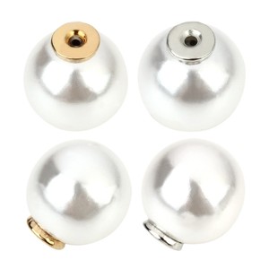Perles rondes faites à la main DIY Imitation perle or/blanc k couleur <span class=keywords><strong>pull</strong></span> à un boutonnage broche disque support inférieur broche <span class=keywords><strong>maison</strong></span> vide - Product Image 5