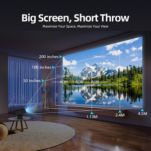 Mini projecteur portable Android 4K 1080P Full HD Home Cinéma Netflix Haut-parleur HIFI Correction automatique de la distorsion trapézoïdale Vidéoprojecteur Europe AUN A005 - Product Image 4