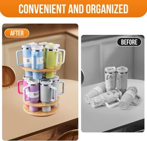 Organizador de Botellas de Agua para Vasos Stanley de 20/30/40 oz, Soporte Giratorio para Vasos Stanley, Estante de Almacenamiento para Botellas de Agua - Product Image 3